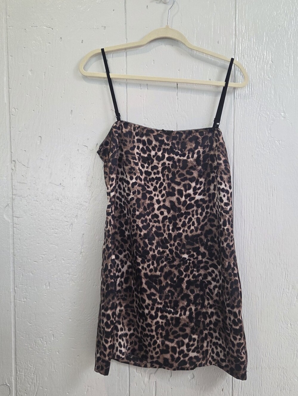 ZARA Leopard Print Slip Dress with Black Straps